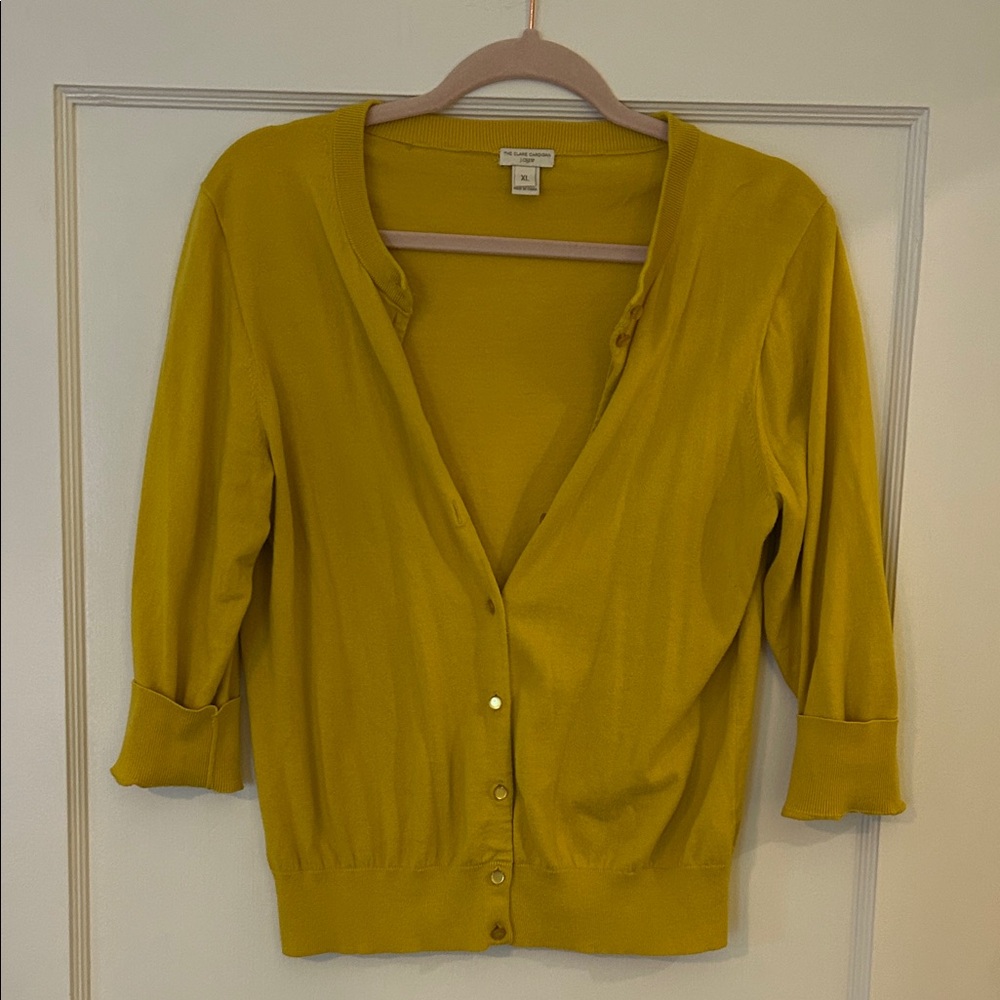 J. Crew Bright Yellow Clare Cardigan